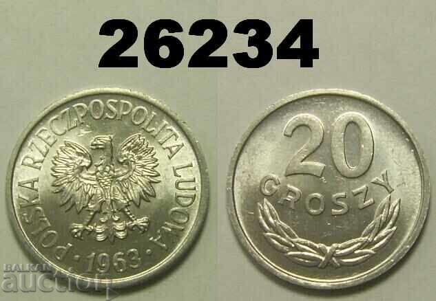 Poland 20 groszy 1963 UNC