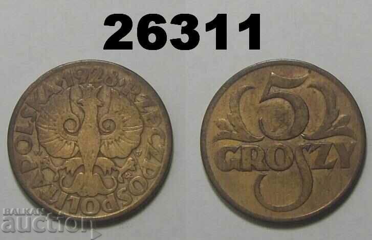 Полша 5 гроша 1928