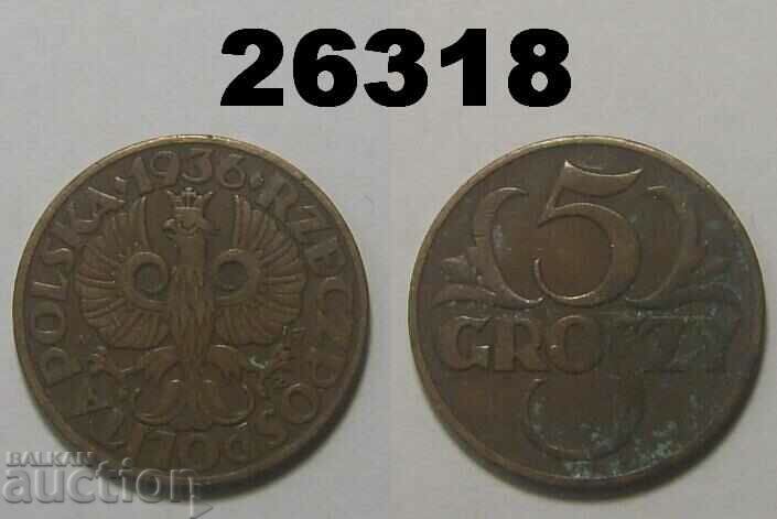 Полша 5 гроша 1936