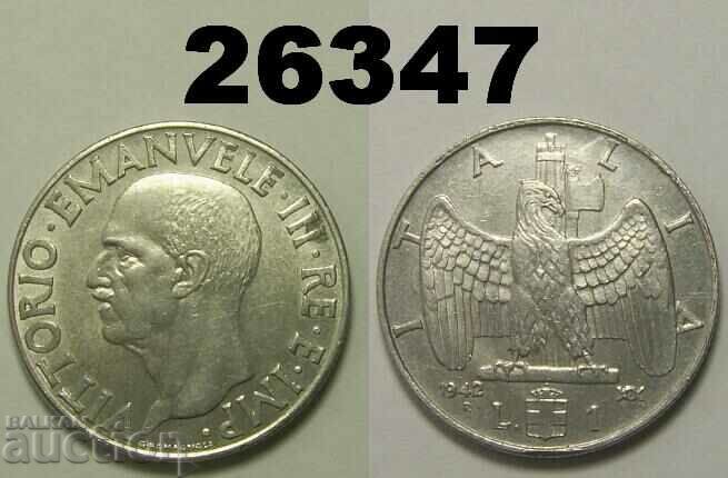 Italy 1 Lira 1942