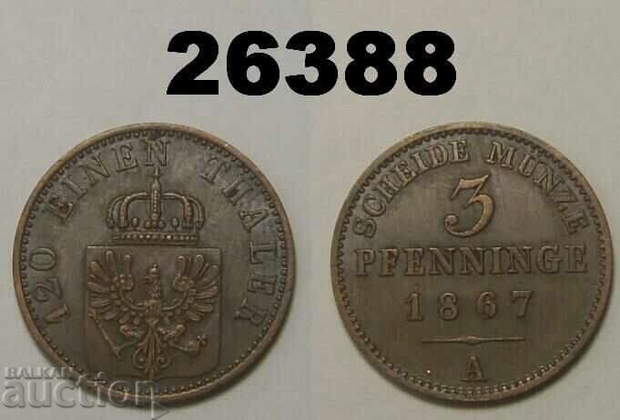 Prussia 3 Pfennig 1867 A Germany