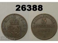 Прусия 3 пфенига 1867 А Германия