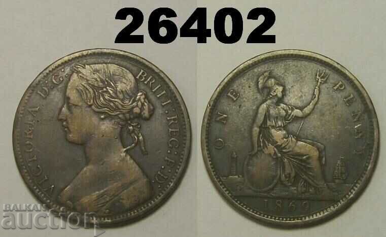 RR! Marea Britanie 1 penny 1869