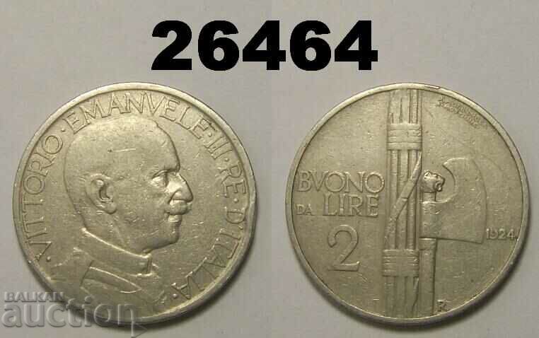 Italy 2 Lire 1924