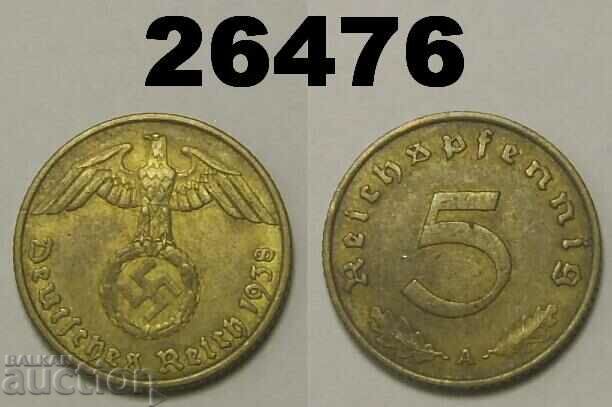 Germania 5 pfennig 1938 O zvastica