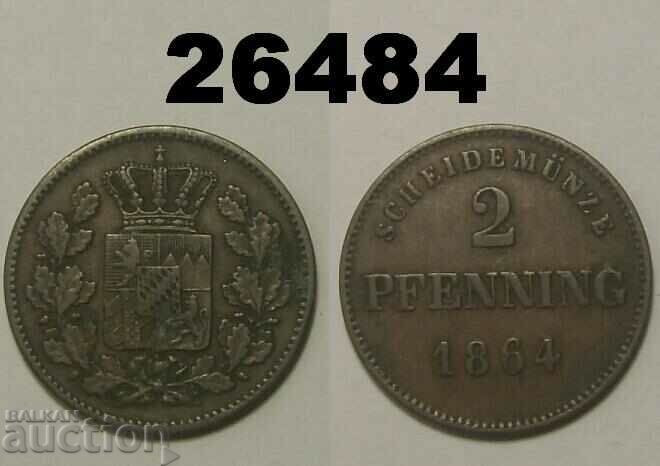 Bayern 2 пфенига 1864