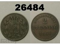 Bayern 2 pfennig 1864