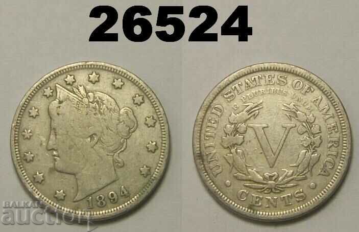 USA 5 cents 1894 Rare