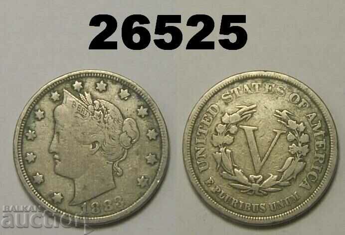 USA 5 cents 1883 No cents