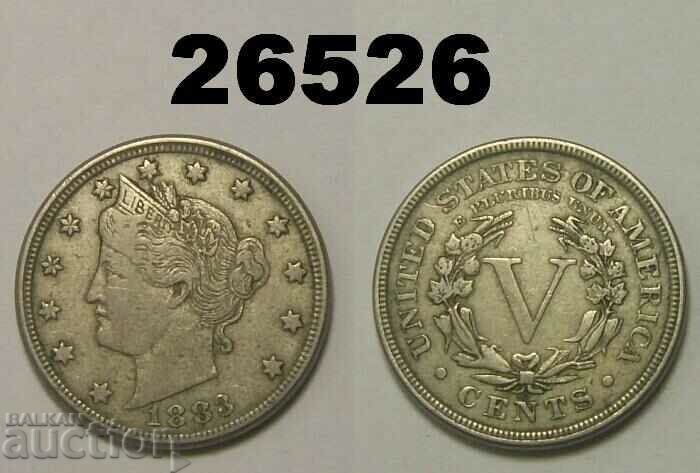 USA 5 cents 1883 With cents