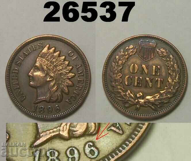 RR САЩ 1 цент 1896 6/6 !!