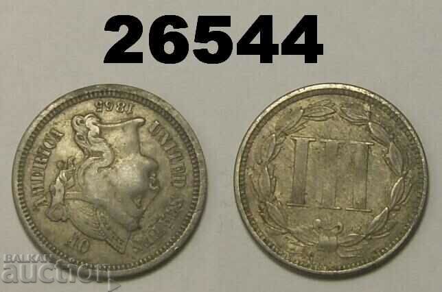 US 3 cents 1865