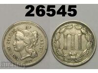 3 cenți SUA 1867