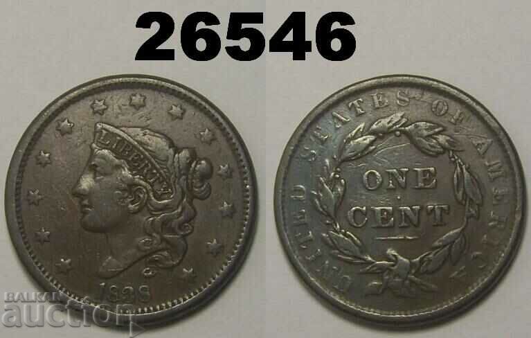 US 1 cent 1838