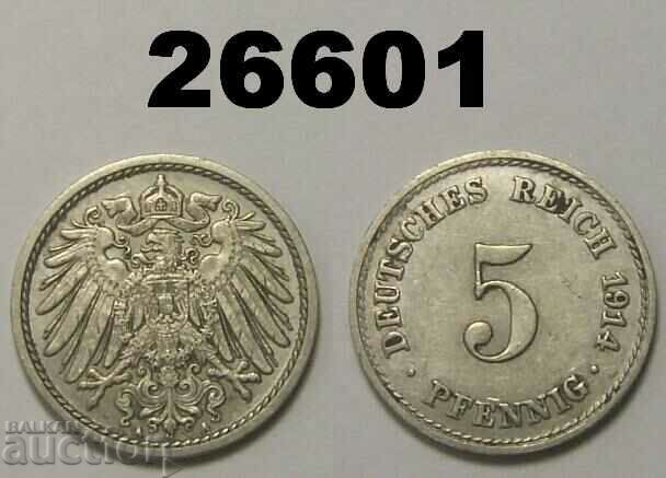 Germany 5 Pfennig 1914 A