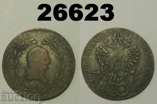 RR Austria 20 Kreuzer 1823 Old Counterfeit