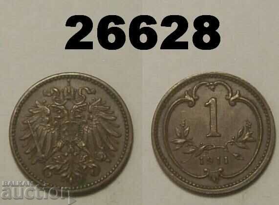 Австрия 1 хелер 1911