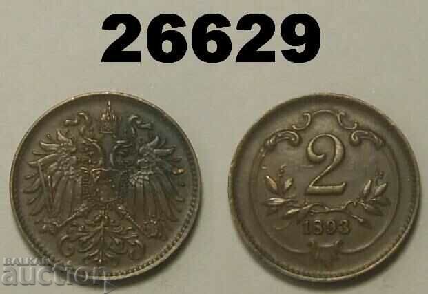 Austria 2 Heller 1893