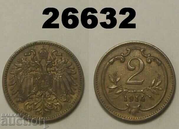 Austria 2 Heller 1914