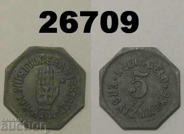 R! Hall 5 pfennig 1917 Zinc