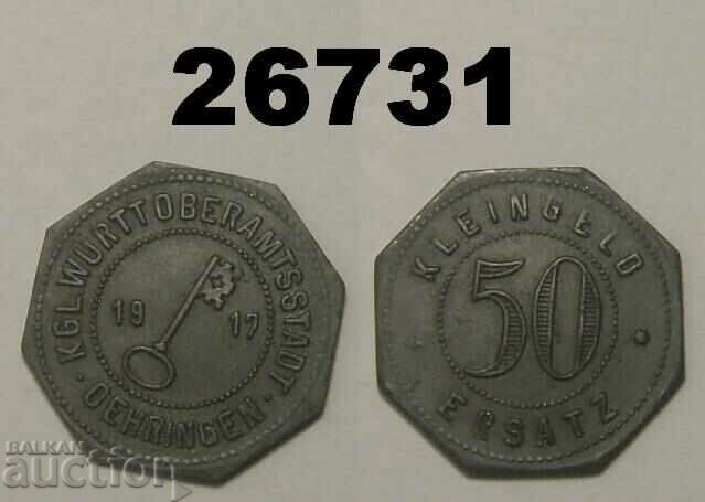 RR! Oehringen 50 pfennig 1917 ψευδάργυρος