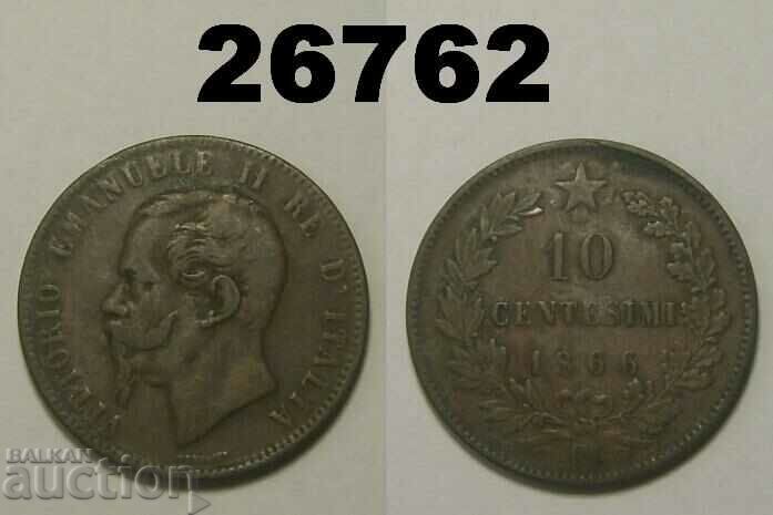 Italy 10 cents 1866 OM