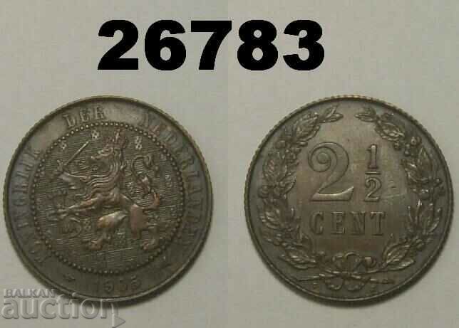 Холандия 2 1/2 цент 1905