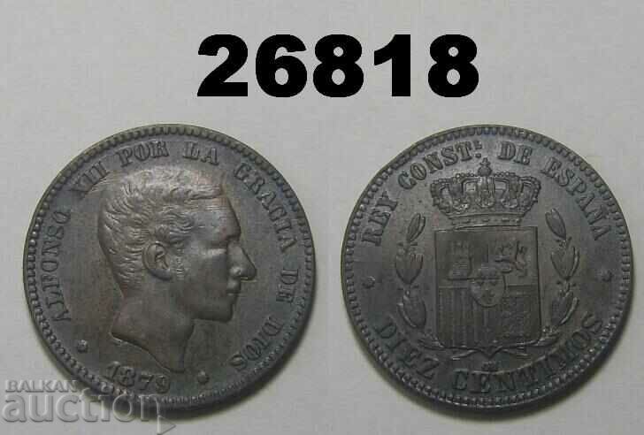 Испания 10 центимос 1879