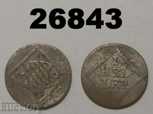 Bavaria 1 Heller 1761 Rare