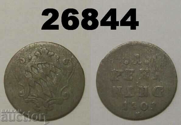 Bavaria 1 pfennig 1801 Rare