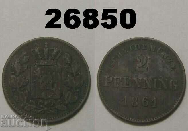 Bavaria 2 Pfennig 1861