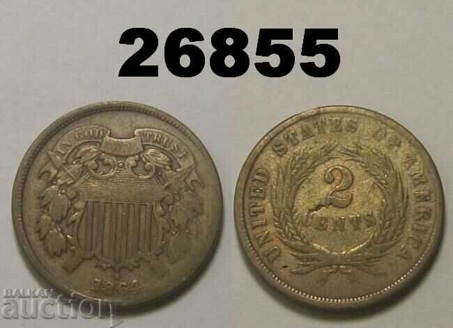 US 2 cents 1864