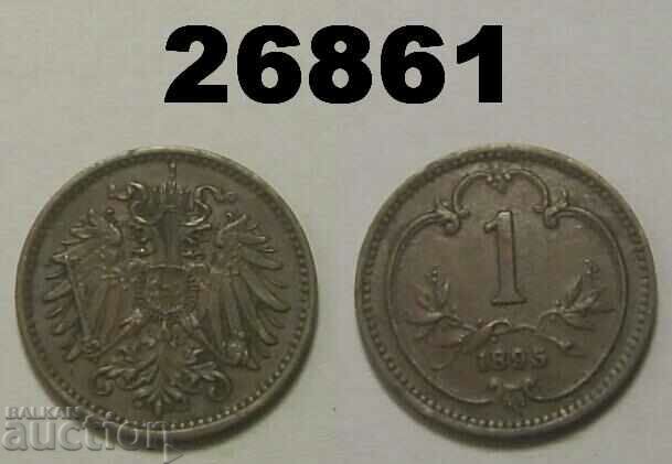 Austria 1 Heller 1895