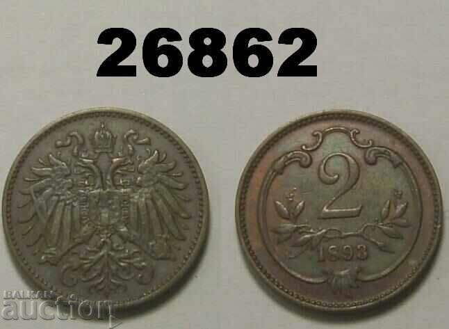 Austria 2 Heller 1893
