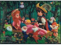 3D Austrian postcard Snow White dwarves stereo