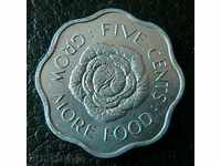 5 цента 1972 FAO, Сейшели