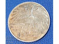 10 марки сребро 1972 година