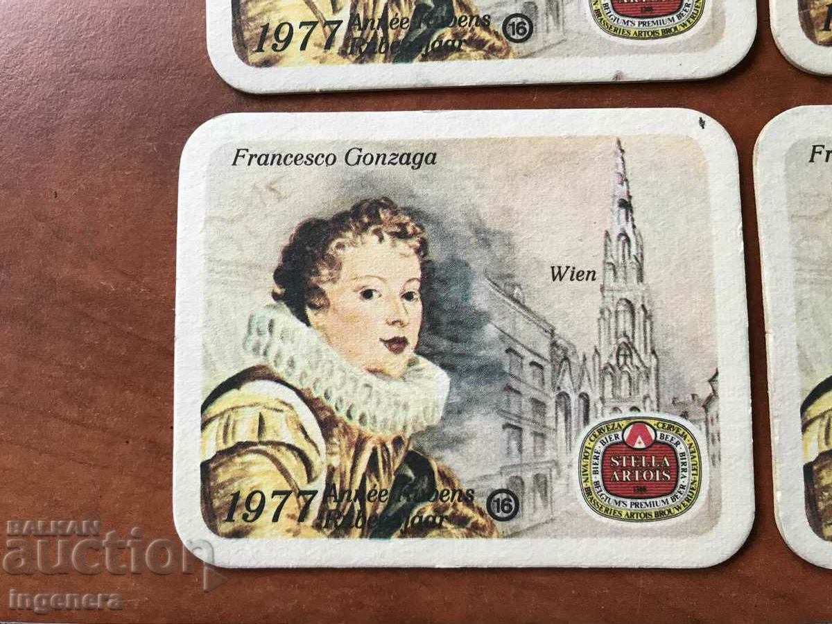 ADVERTISING BEER PLATE-STELLA ARTOIS-4 PCS with price 7.00 BGN | € 3.58 ADVERTISING BEER PLATE-STELLA ARTOIS-4 PCS with price 7.00 BGN | € 3.58