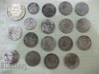 Лот от 18 бр. български сребърни монети