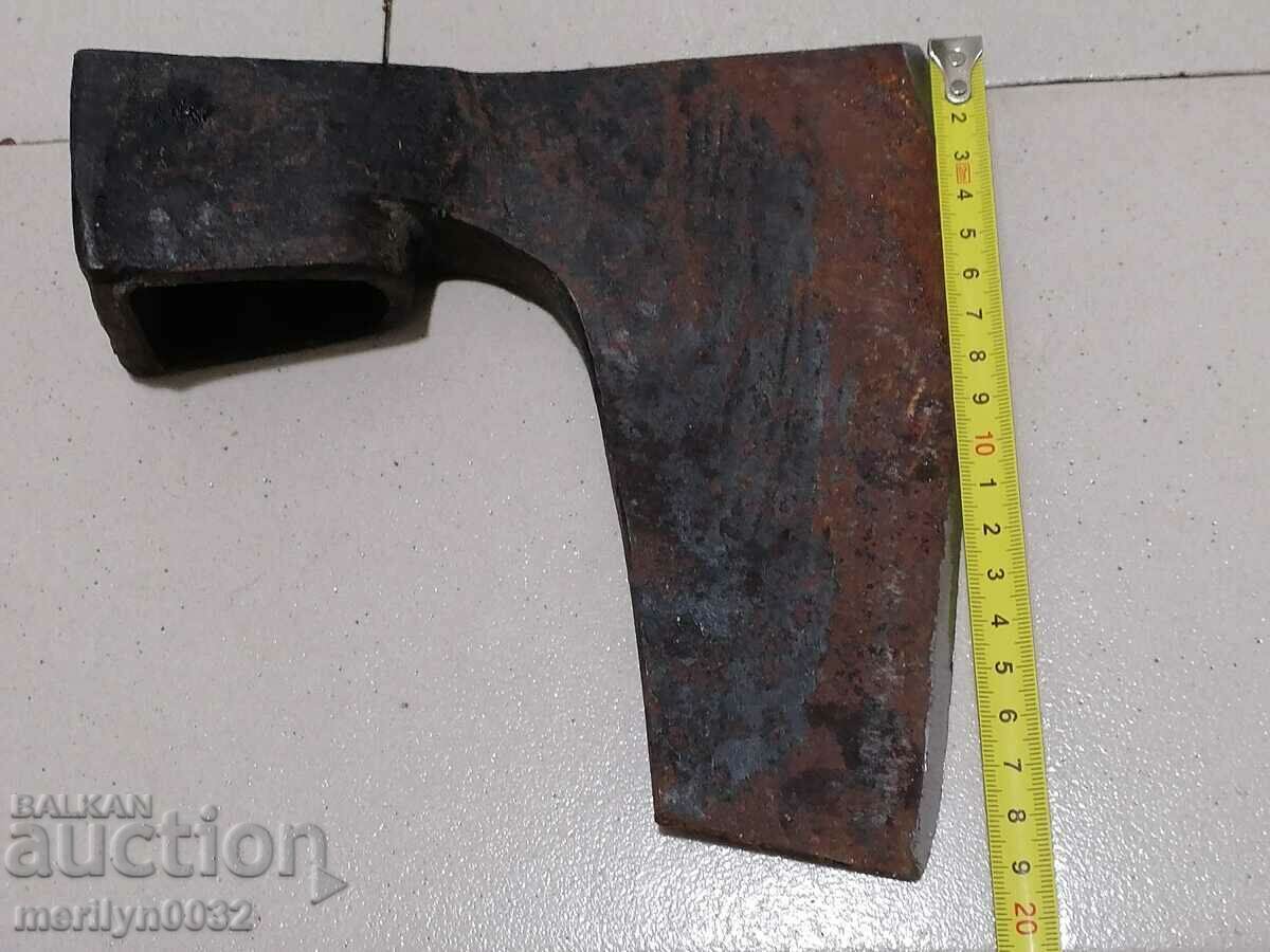 Old forged soc ax without a handle with a satyr ax stamp - 6