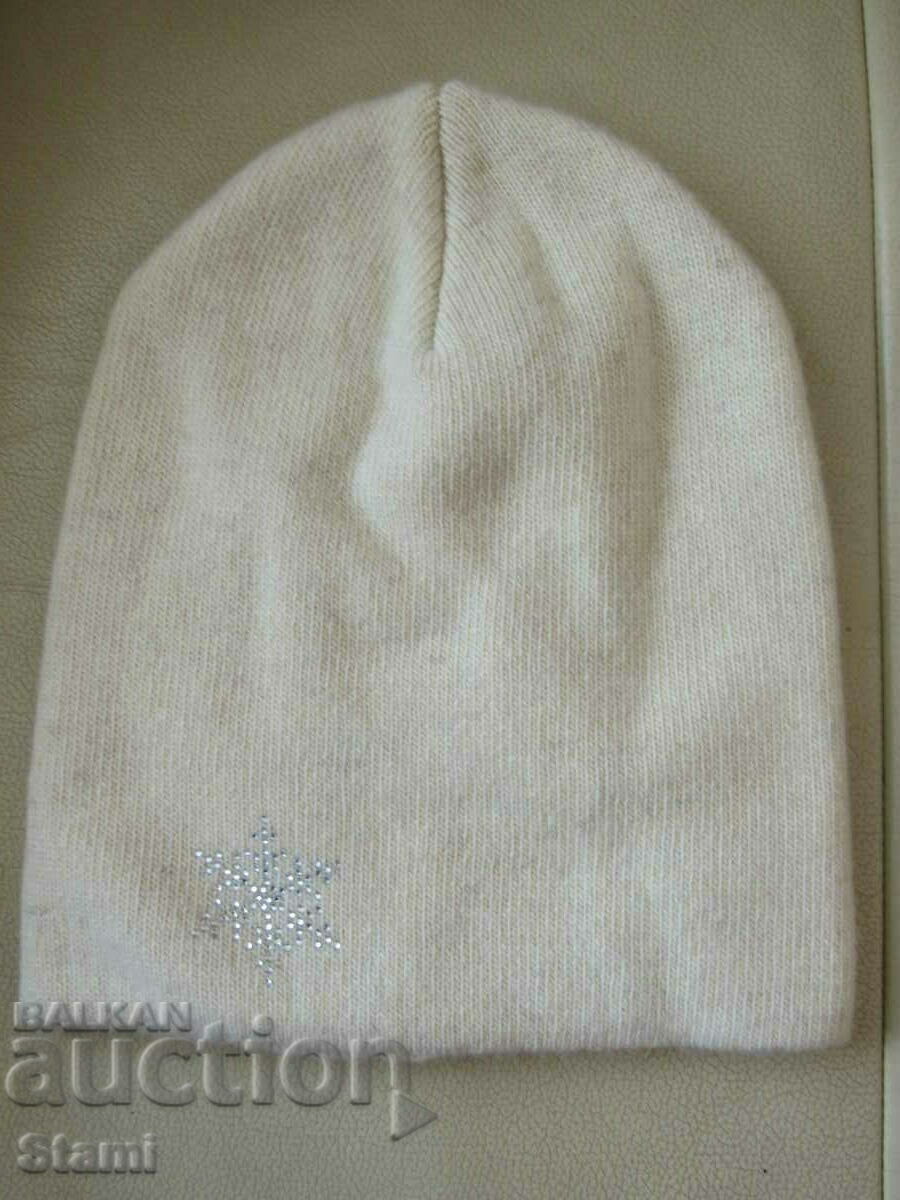 Lovely brocade hat, 100% organic wool, Mongolia