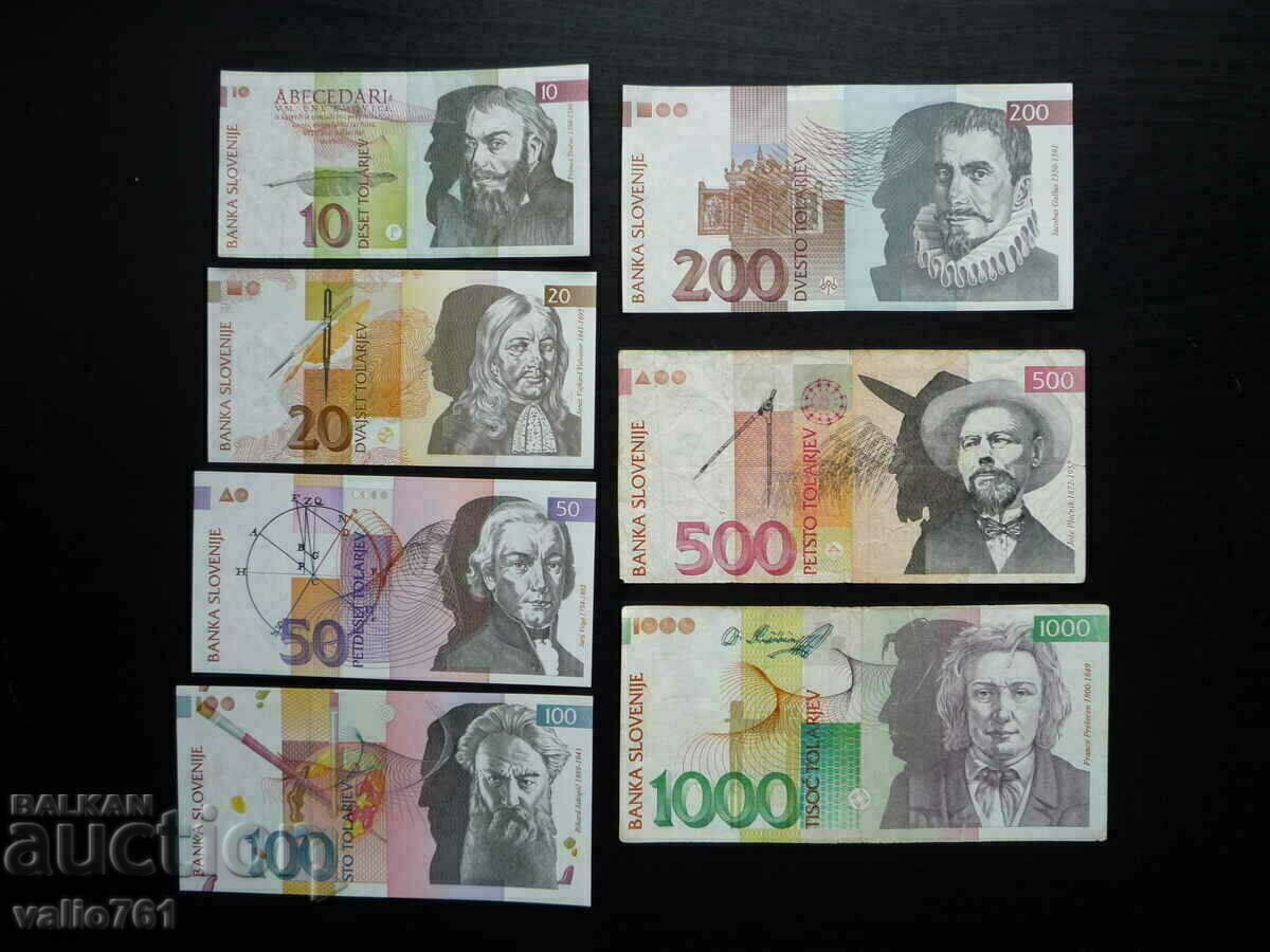 SLOVENIAN SET 10 - 1000 TOLAR 1992-2003 ( CITIȚI DESCRIEREA )