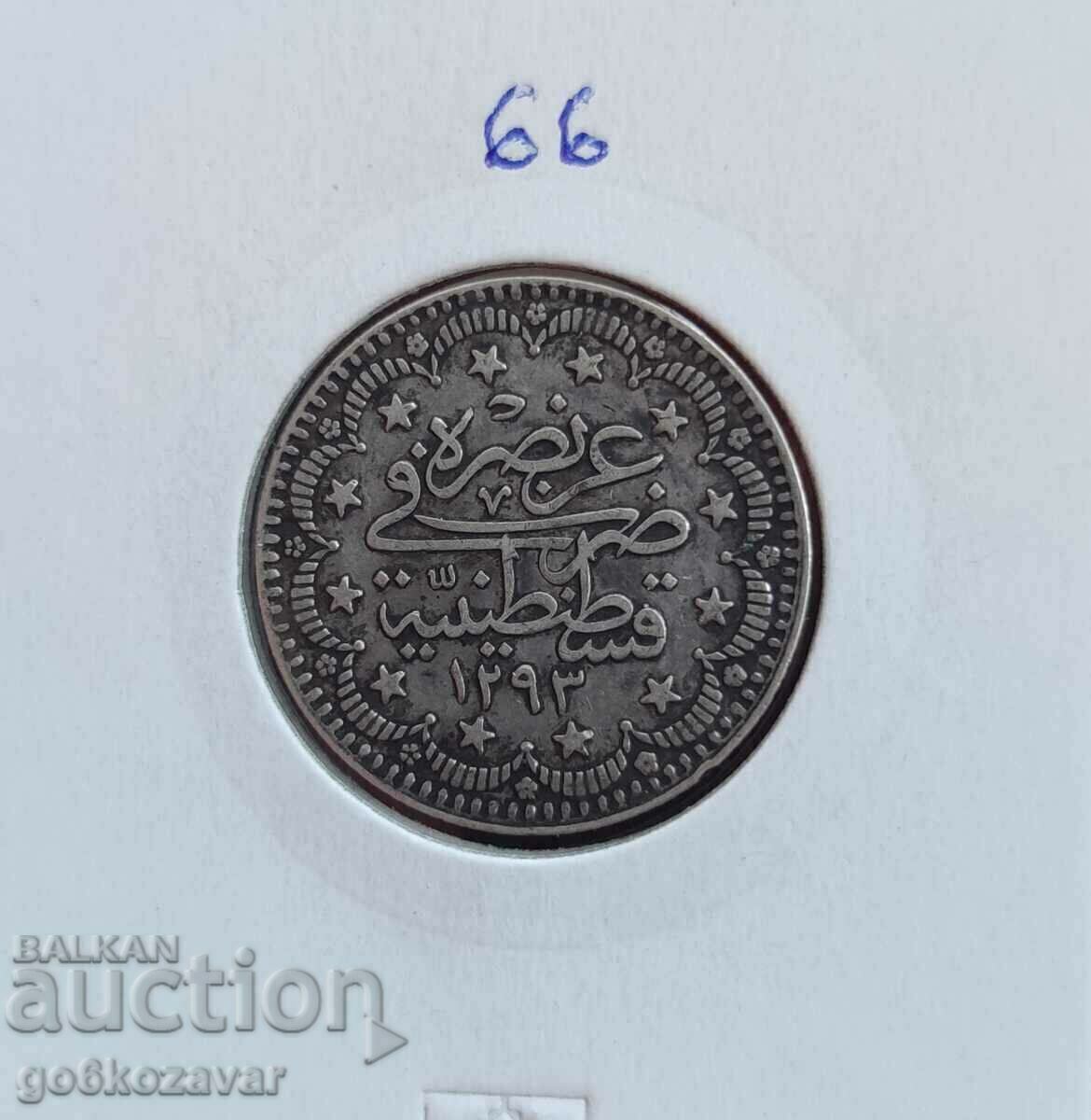 Ottoman Empire 5 Kurusha 1293-1876 Silver number 32