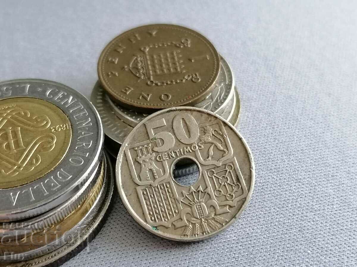 Monedă - Spania - 50 centimes | 1949