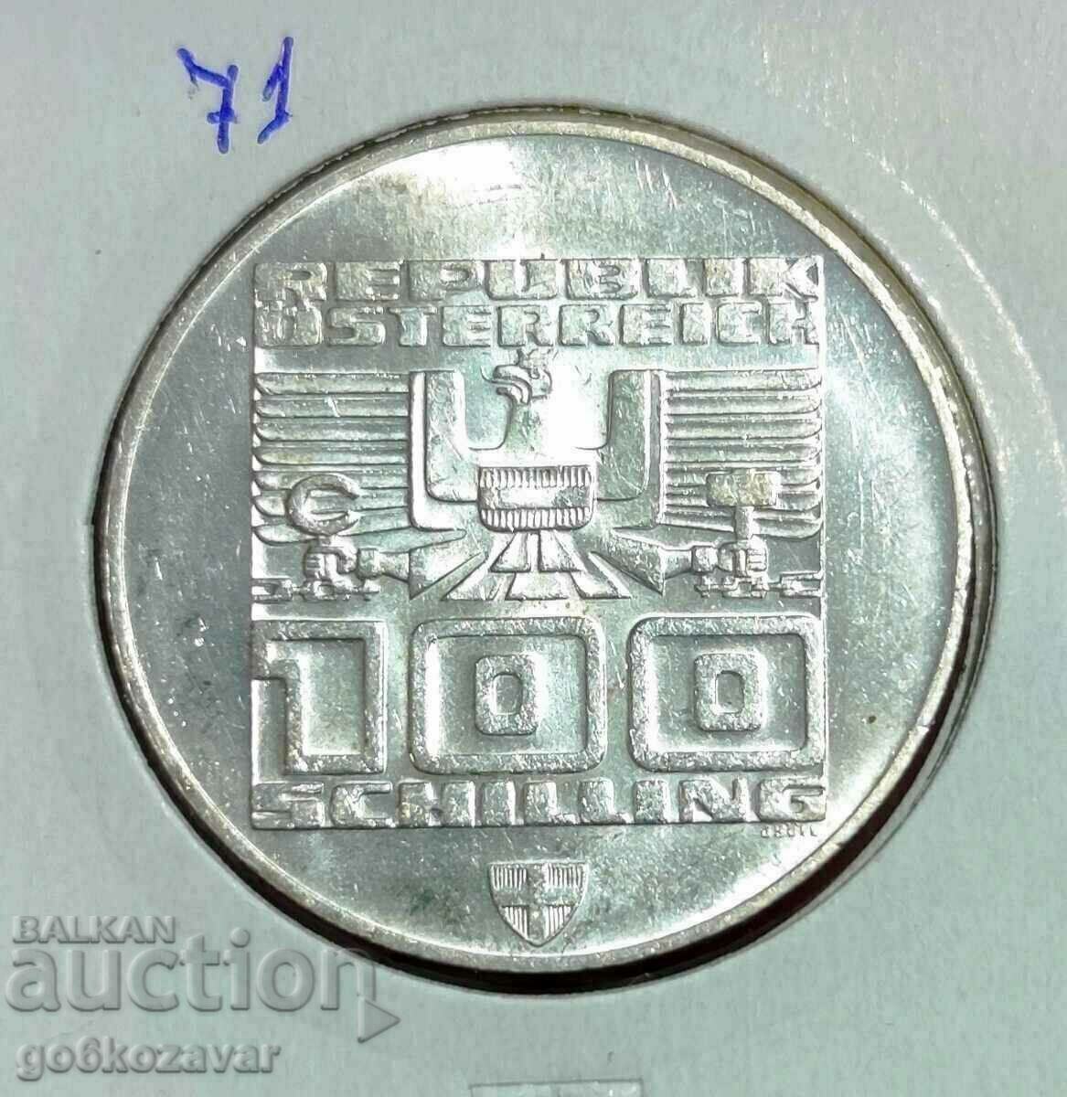 Австрия 100 Шилинга 1976г Сребро !