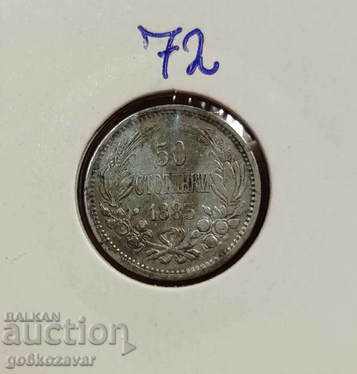 Bulgaria 50 cent 1883 argint.