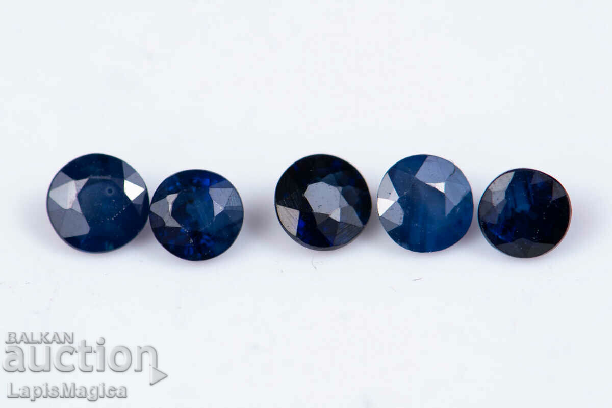 5 Piece Blue Sapphire 0.73ct 2.8mm Heated Round Cut #4