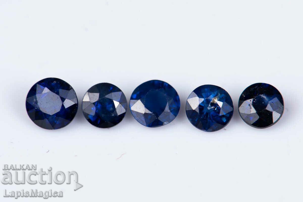 5 Pieces Blue Sapphire 1.02ct 2.8mm Heated Round Cut #6