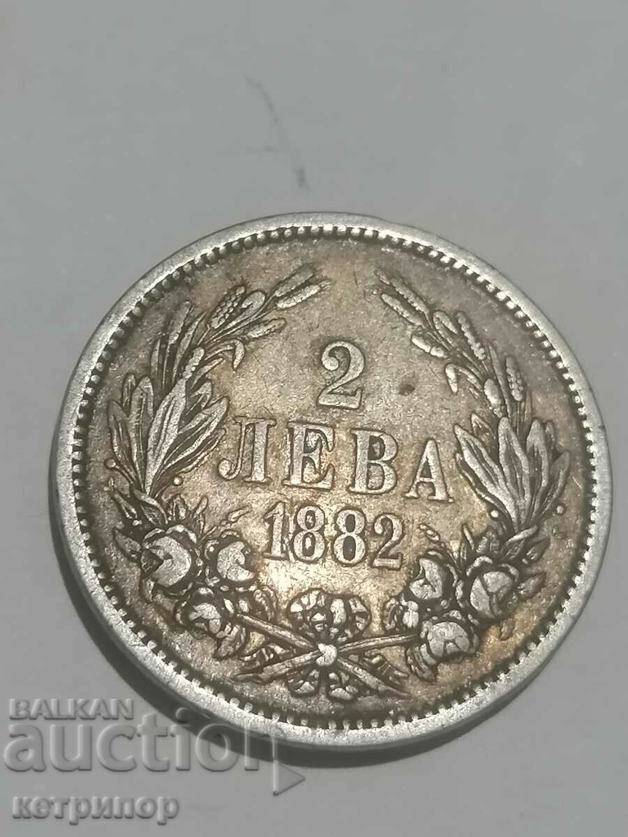 2 BGN 1882. Argint