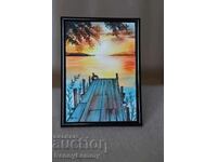 Sunset on the bridge, author's watercolor, painting